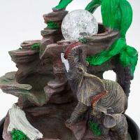 Fonte De água Decorativa Elefantes Cascata Luz De Led Bivolt - 2