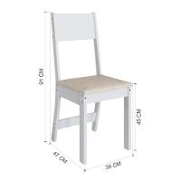 Conjunto Sala De Jantar Fidelitá Siena Com 4 Cadeiras Branco Assento Linho - 7