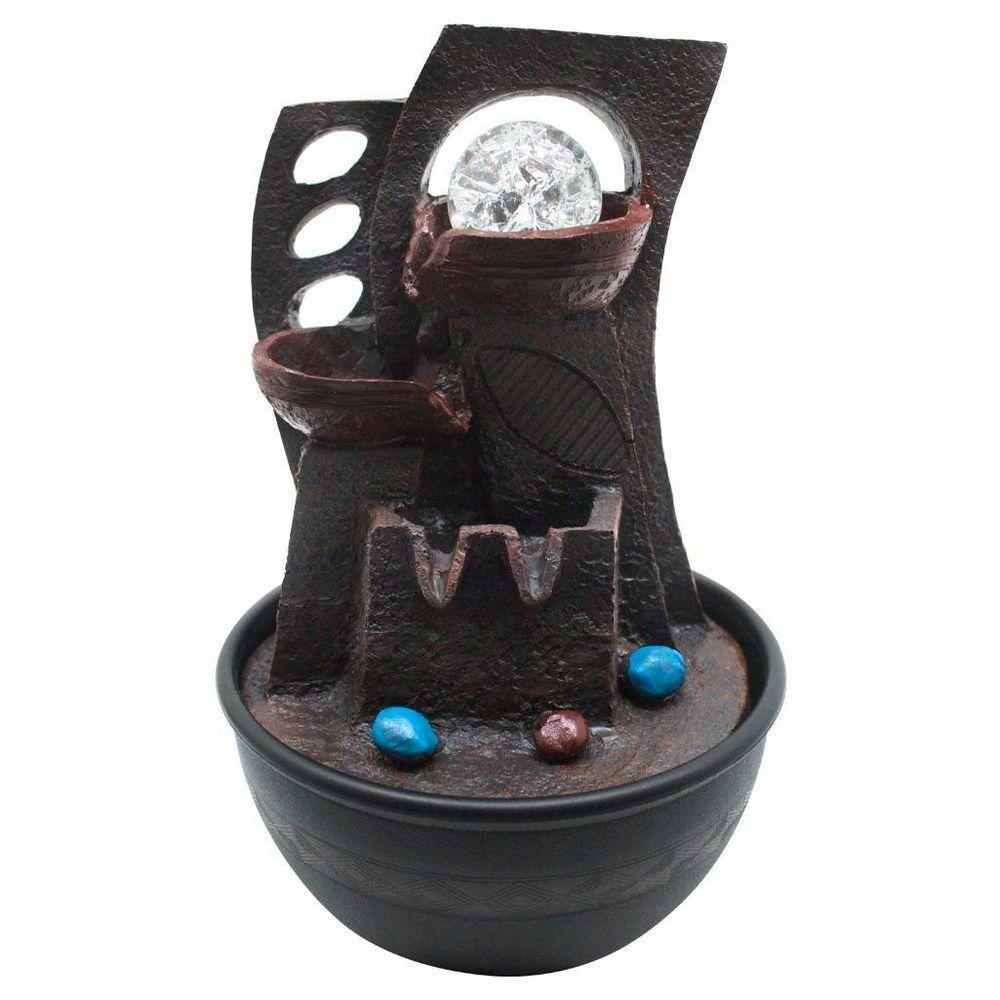 Fonte De água Decorativa Cascata 2 Quedas Luz De Led Bivolt - 1