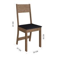 Conjunto Sala De Jantar Fidelitá Siena Com 4 Cadeiras Noce Assento Preto - 5