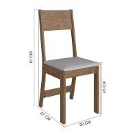 Conjunto Sala De Jantar Fidelitá Siena Com 4 Cadeiras Noce Assento Linho - 2