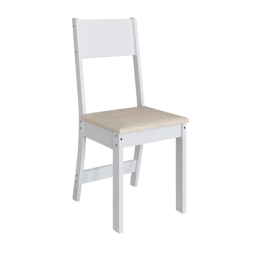 Conjunto Sala De Jantar Fidelitá Siena Com 6 Cadeiras Branco Assento Linho - 5