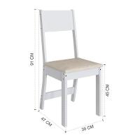 Conjunto Sala De Jantar Fidelitá Siena Com 6 Cadeiras Branco Assento Linho