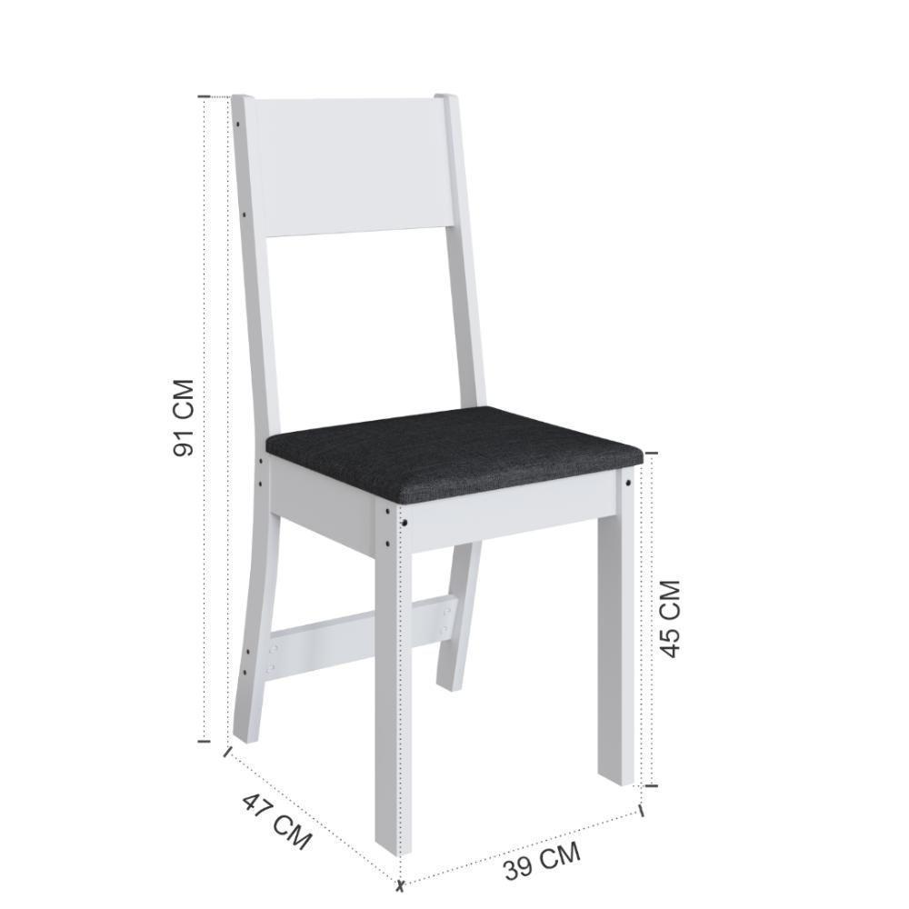 Conjunto Sala De Jantar Fidelitá Siena Com 6 Cadeiras Branco Assento Preto - 4