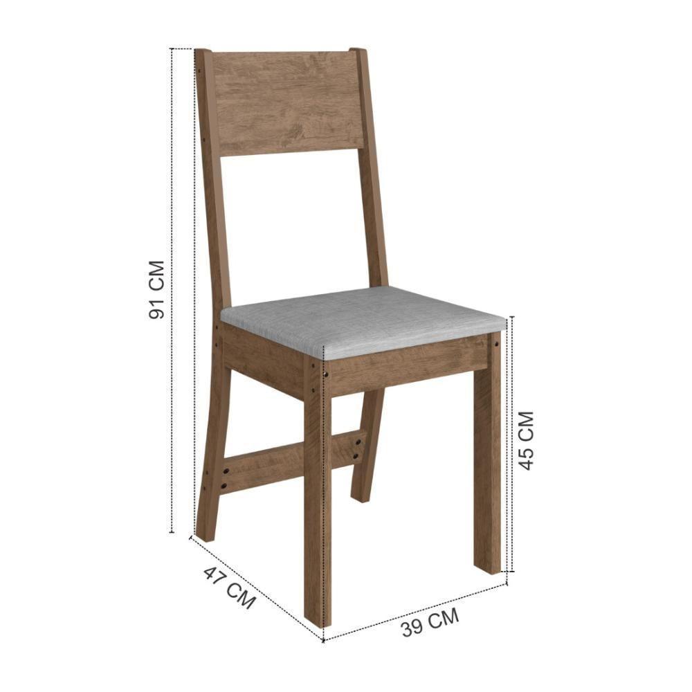 Conjunto Sala De Jantar Fidelitá Siena Com 6 Cadeiras Noce Assento Linho - 7