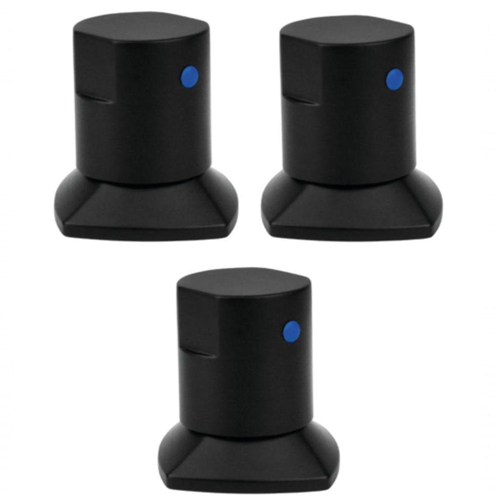 03 Und Acabamento De Registro Preto Encaixe Padrão - 1