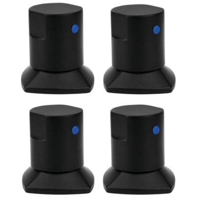 04 Und Acabamento De Registro Preto Encaixe Padrão