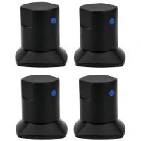 04 Und Acabamento De Registro Preto Encaixe Padrão - 1