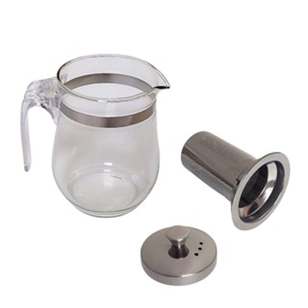 Jarra Com Infr Com Tampa Inox Chaleira Chá Vidro 500ml - 5