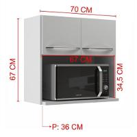 Armário Aéreo Modulado Para Microondas Fidelitá Viena 70cm 2 Portas Branco - 3