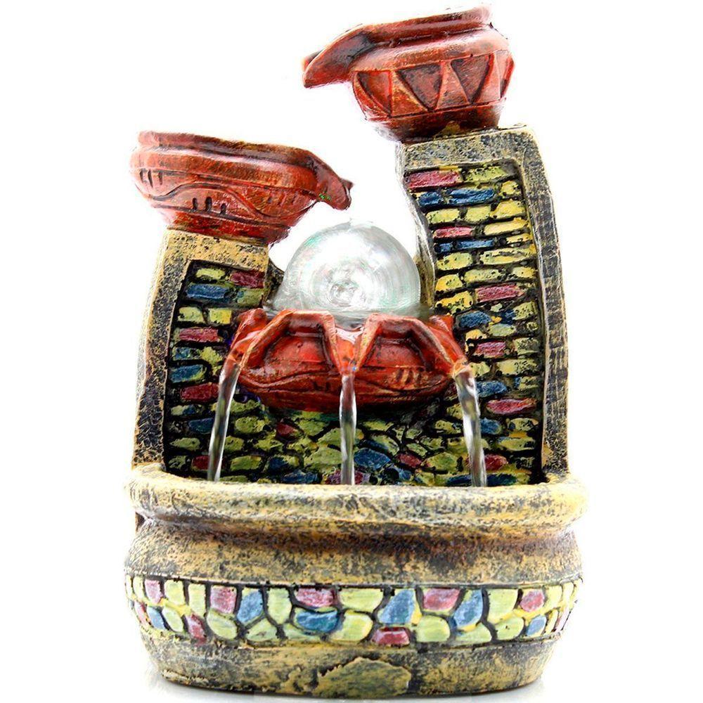 Fonte De água Cascata 3 Quedas Decoração Em Resina - 220v - 6