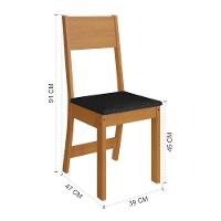 Conjunto Sala De Jantar Fidelitá Espanha 90cm Com 4 Cadeiras Freijó/off-white Assento Preto - 7