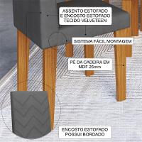 Conjunto Sala De Jantar Fidelitá Itália 170cm Com 6 Cadeiras Freijó/off-white Assento Grafite - 9