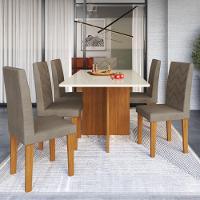 Conjunto Sala De Jantar Fidelitá Itália 170cm Com 6 Cadeiras Freijó/off-white Assento Cacau - 3