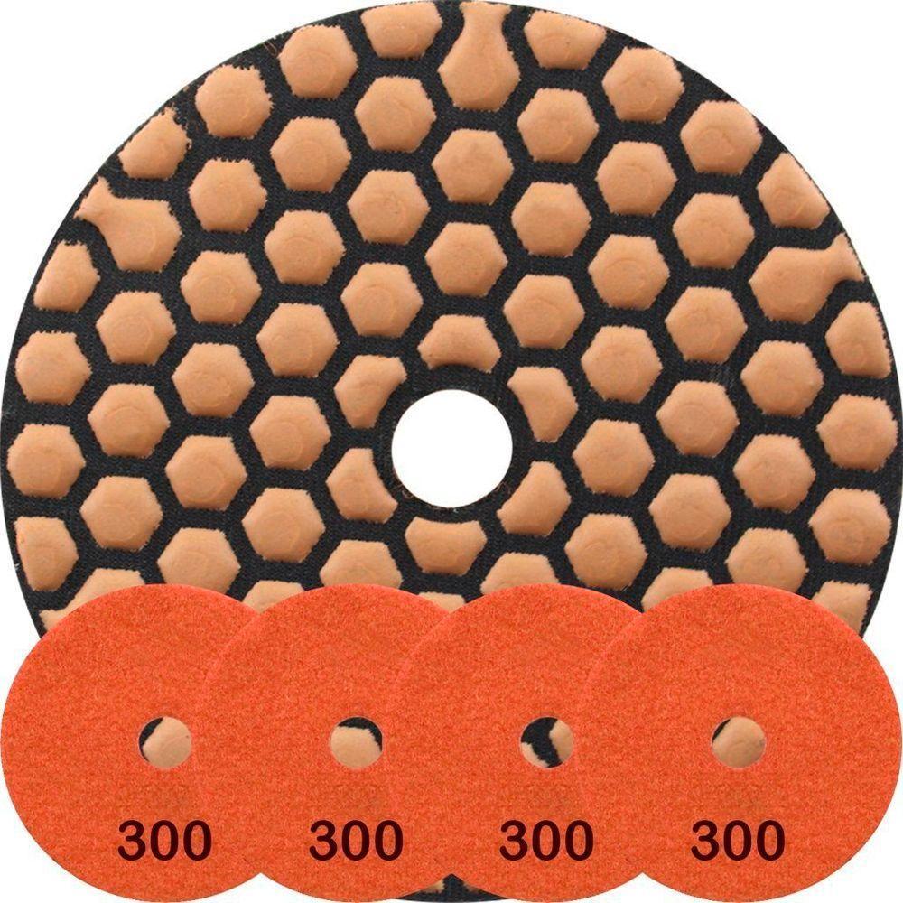 Kit 4 Disco Lixa Polimento A Seco Mármore 10cm Grão 300 - 1