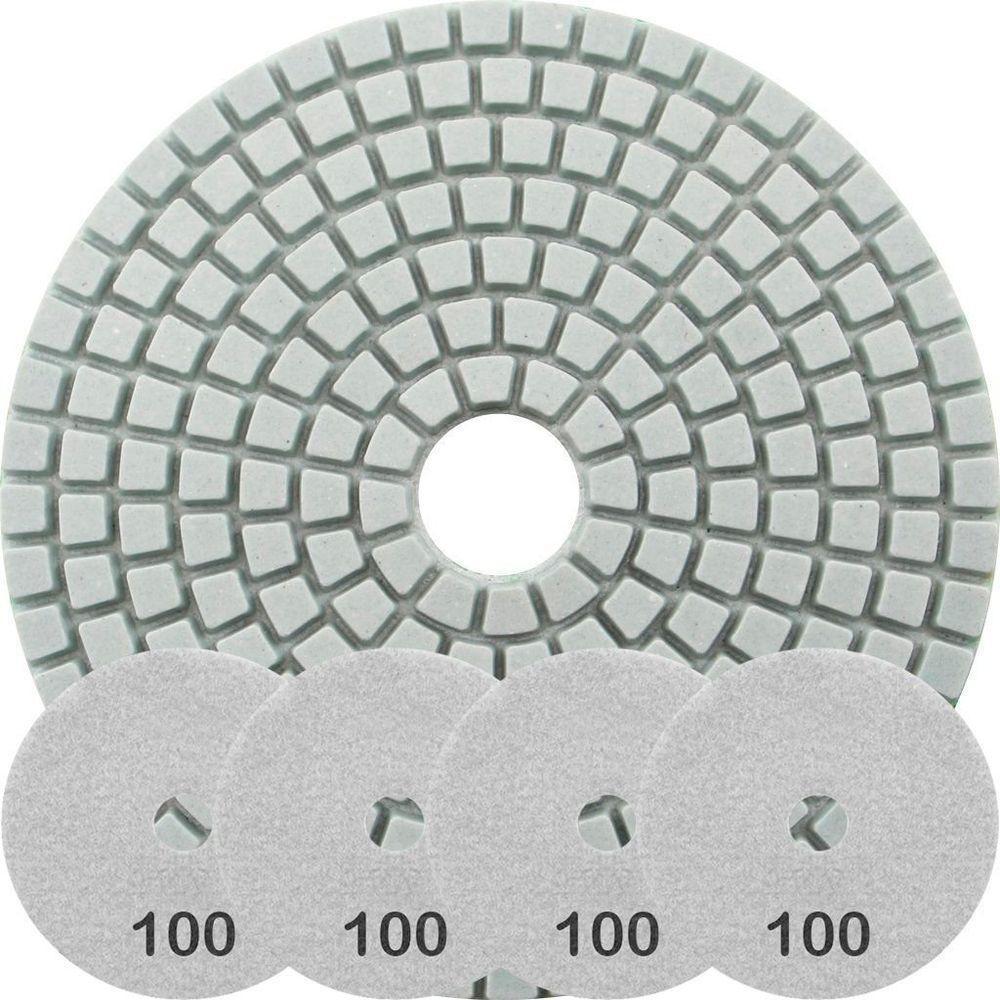 Kit 4 Disco Lixa Polimento úmido Mármore 10 Cm Grão 100 - 1