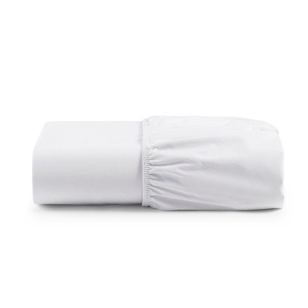 Lençol De Baixo Casal King Avulso Com Elástico Primor Percal 400 Fios - Branco - 1