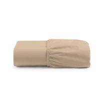 Lençol De Baixo Casal Padrão Avulso Com Elástico Luiza Algodão Percal 180 Fios - Avelã - 1