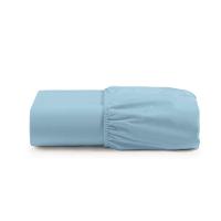 Lençol De Baixo Solteiro Avulso Com Elástico Luiza Algodão Percal 180 Fios - Azul - 1