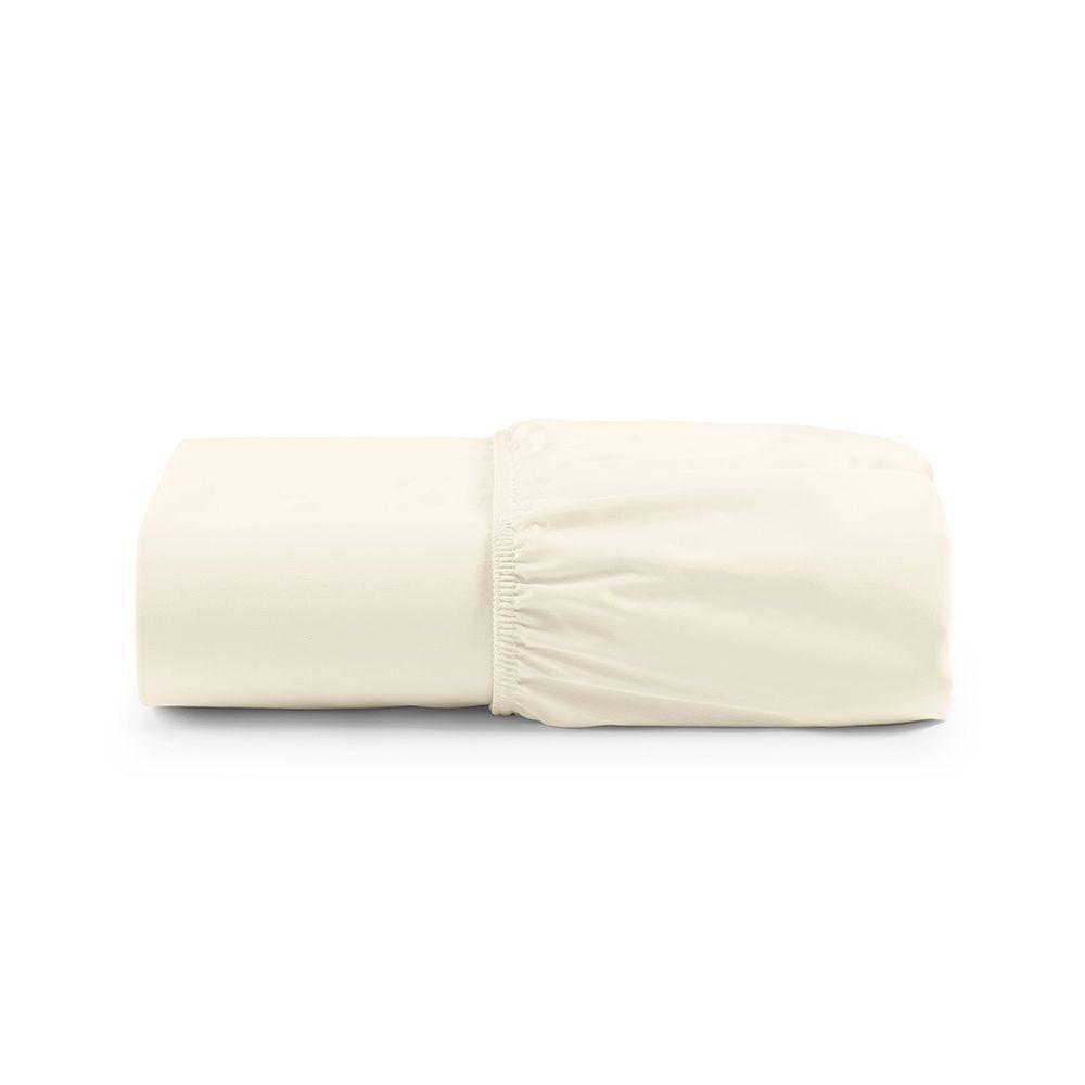 Lençol De Baixo Casal Queen Avulso Com Elástico Primor Percal 400 Fios - Palha - 1