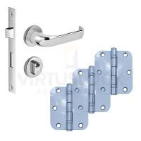 Kit Fechadura Externa Duna Imab + 3 Dobradiças C/red De Inox 3 ½ X 3 - 1