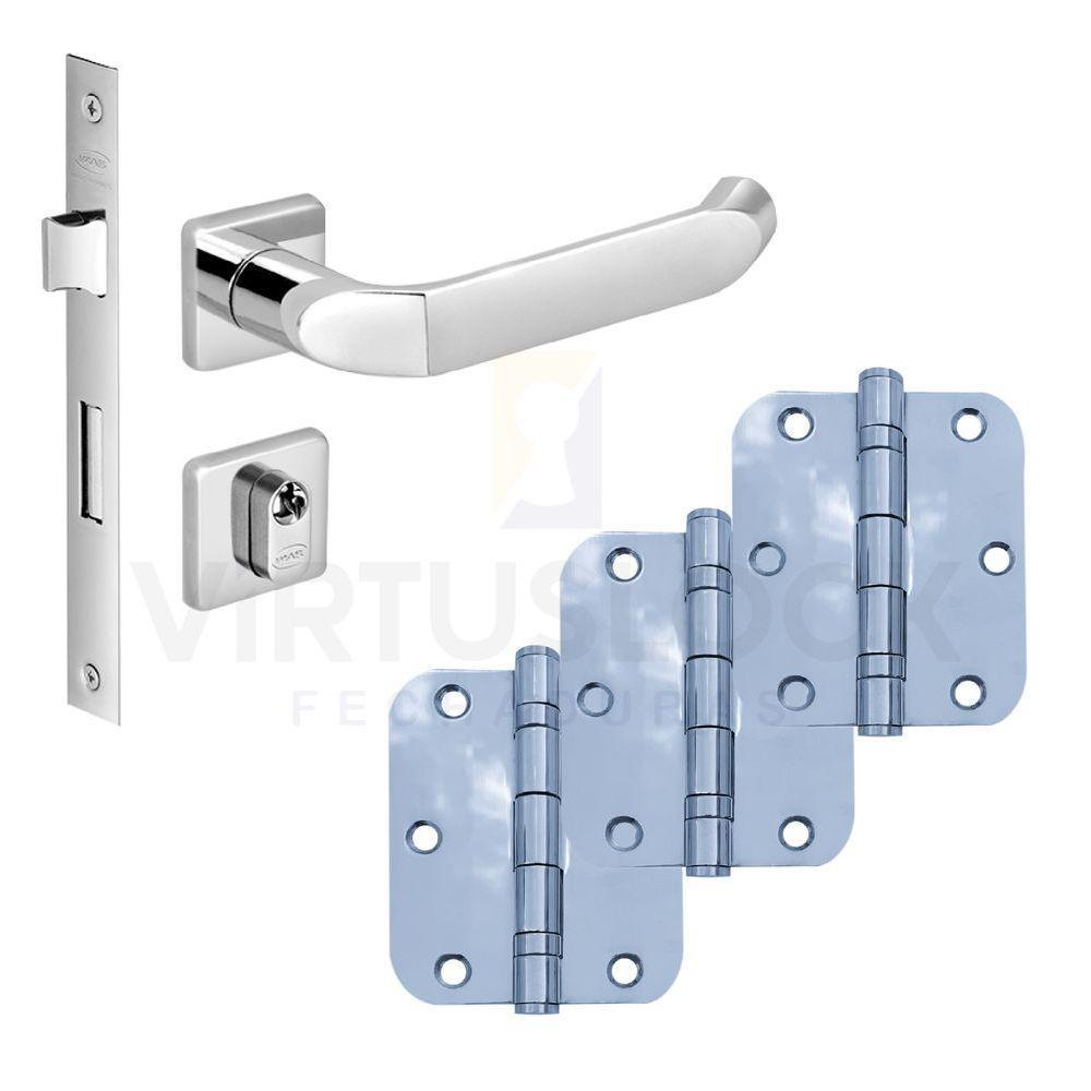 Kit Fechadura Externa Tera Imab + 3 Dobradiças C/red De Inox 3 ½ X 3 - 1