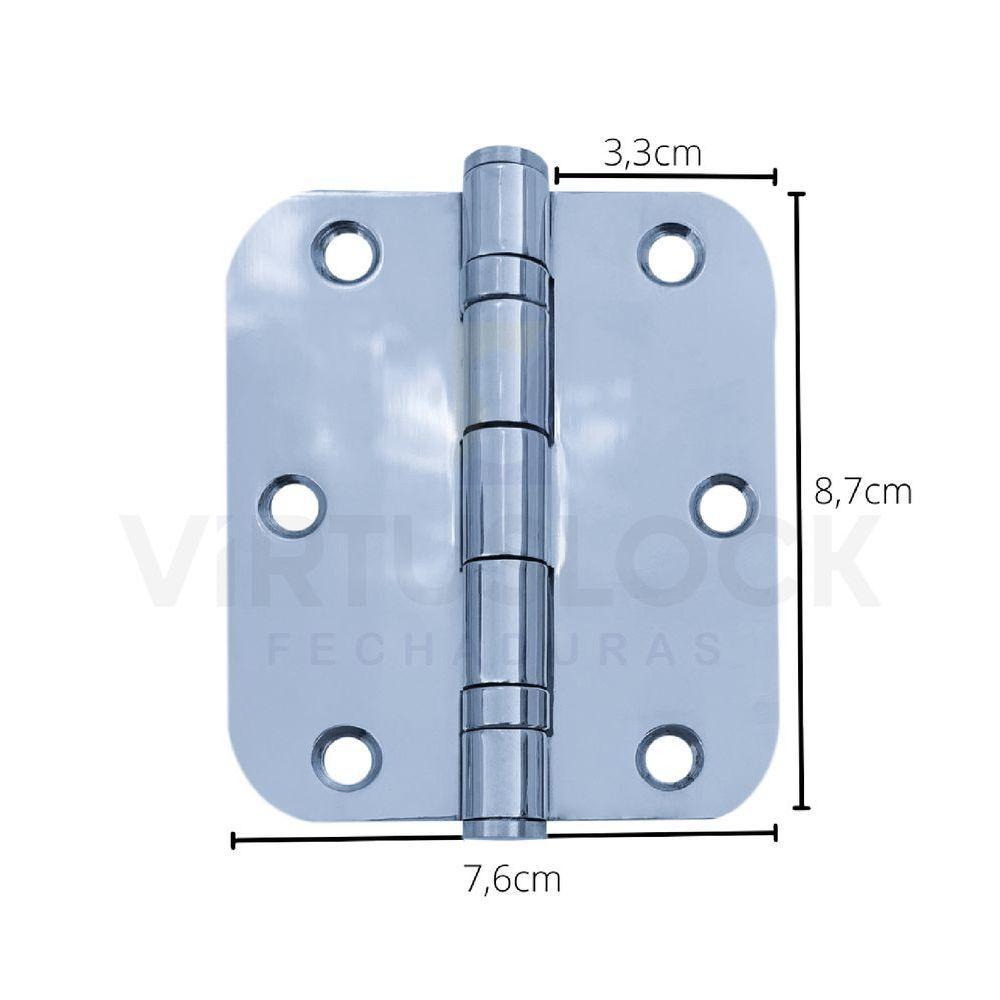 Kit Fechadura Externa Tera Imab + 3 Dobradiças C/red De Inox 3 ½ X 3 - 3