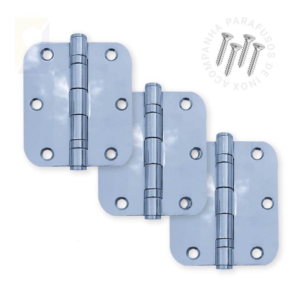 Kit Fechadura Externa Tera Imab + 3 Dobradiças C/red De Inox 3 ½ X 3 - 4