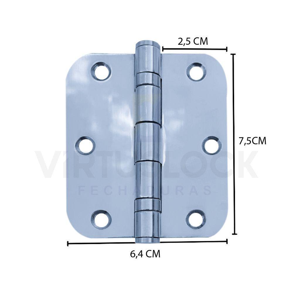 Kit Fechadura Externa Tera Imab + 3 Dobradiças C/red De Inox 3 X 2 ½ - 3