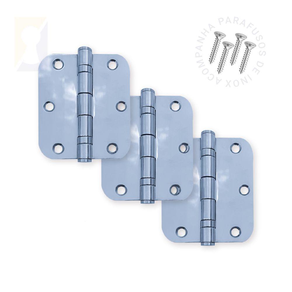 Kit Fechadura Externa Tera Imab + 3 Dobradiças C/red De Inox 3 X 2 ½ - 4