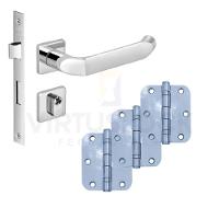 Kit Fechadura Externa Tera Imab + 3 Dobradiças C/red De Inox 3 X 2 ½ - 1