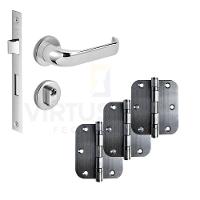 Kit Fechadura Externa Duna Imab + 3 Dobradiças C/red De Inox 3 X 2 ½ - 1