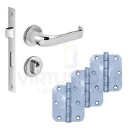 Kit Fechadura Externa Duna Imab + 3 Dobradiças C/red De Inox 3 X 2 ½ - 1