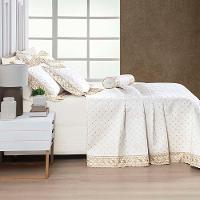 Kit Cobre Leito Colcha Nuance Queen 06 Peças Percal 200 Fios 100% Algodão Bordado - Off White - 3