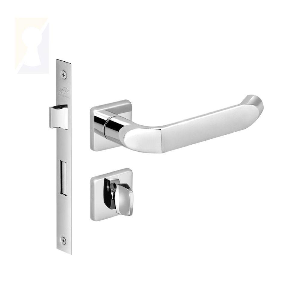 Kit Fechadura Banheiro Tera Imab + 3 Dobradiças C/red De Inox 3 X 2 ½ - 3