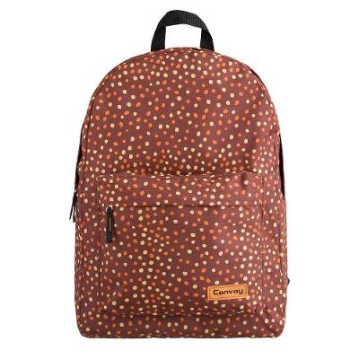 Bolsa Mochila Escolar Marrom Com Poá Feminina