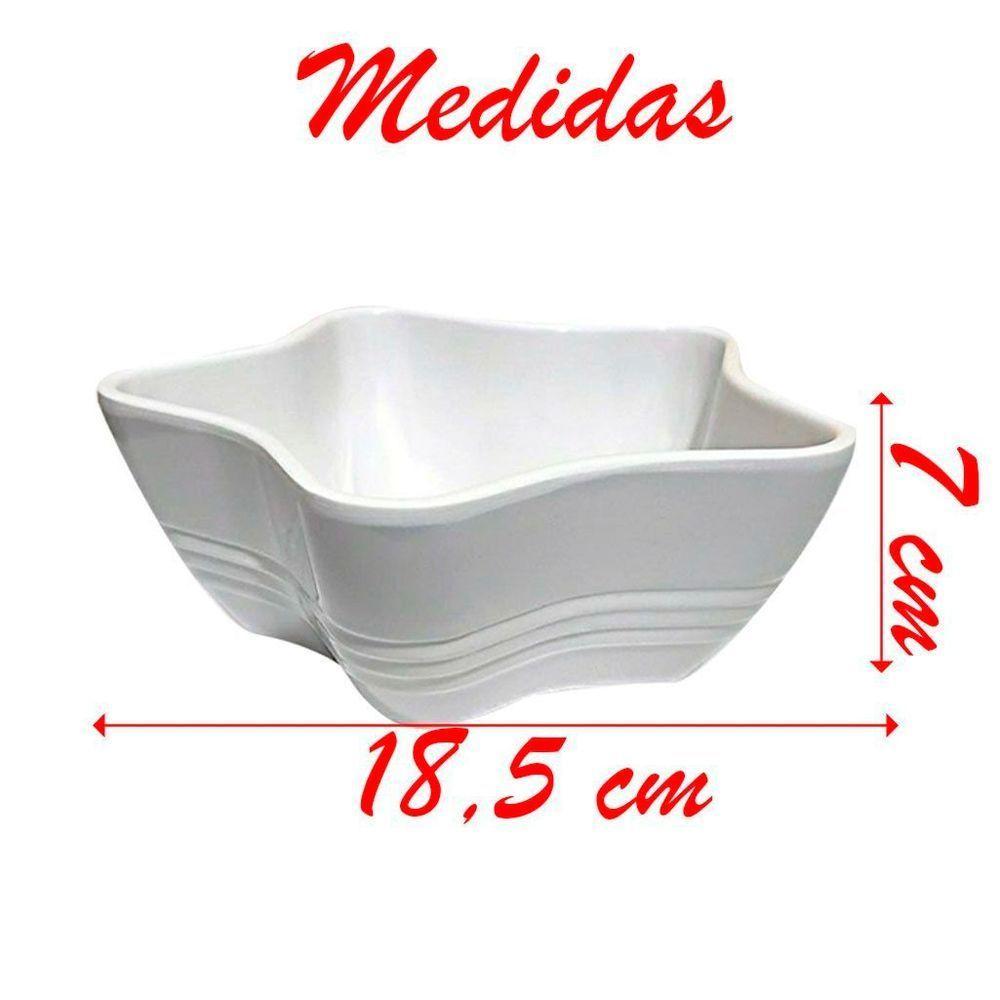 Jogo De Tigelas Melamina Branca Estrela 3 Peças - 3