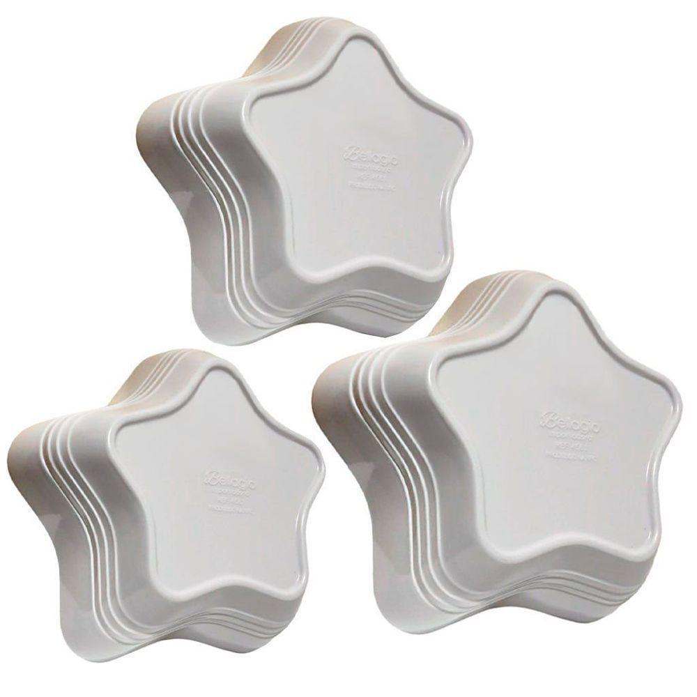 Jogo De Tigelas Melamina Branca Estrela 3 Peças - 4