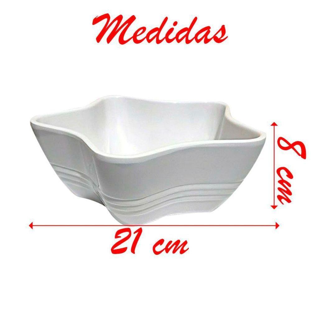 Jogo De Tigelas Melamina Branca Estrela 3 Peças - 5