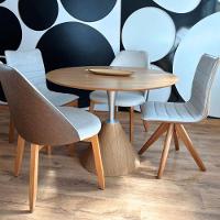 Mesa De Jantar Cone Redonda Masp 110 Cm Tampo Freijó Base Freijó Cor Marrom - 3