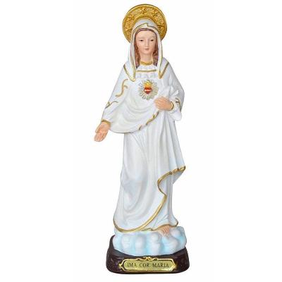Santa Imagem Imaculado Coração De Maria Resina 20,5cm
