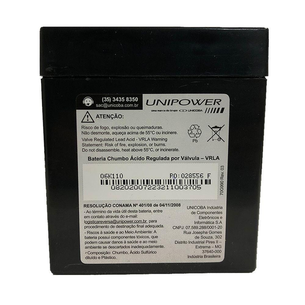 Bateria Unipower Para Nobreak Up1250-06c013 F187 12v 5.0ah - 4