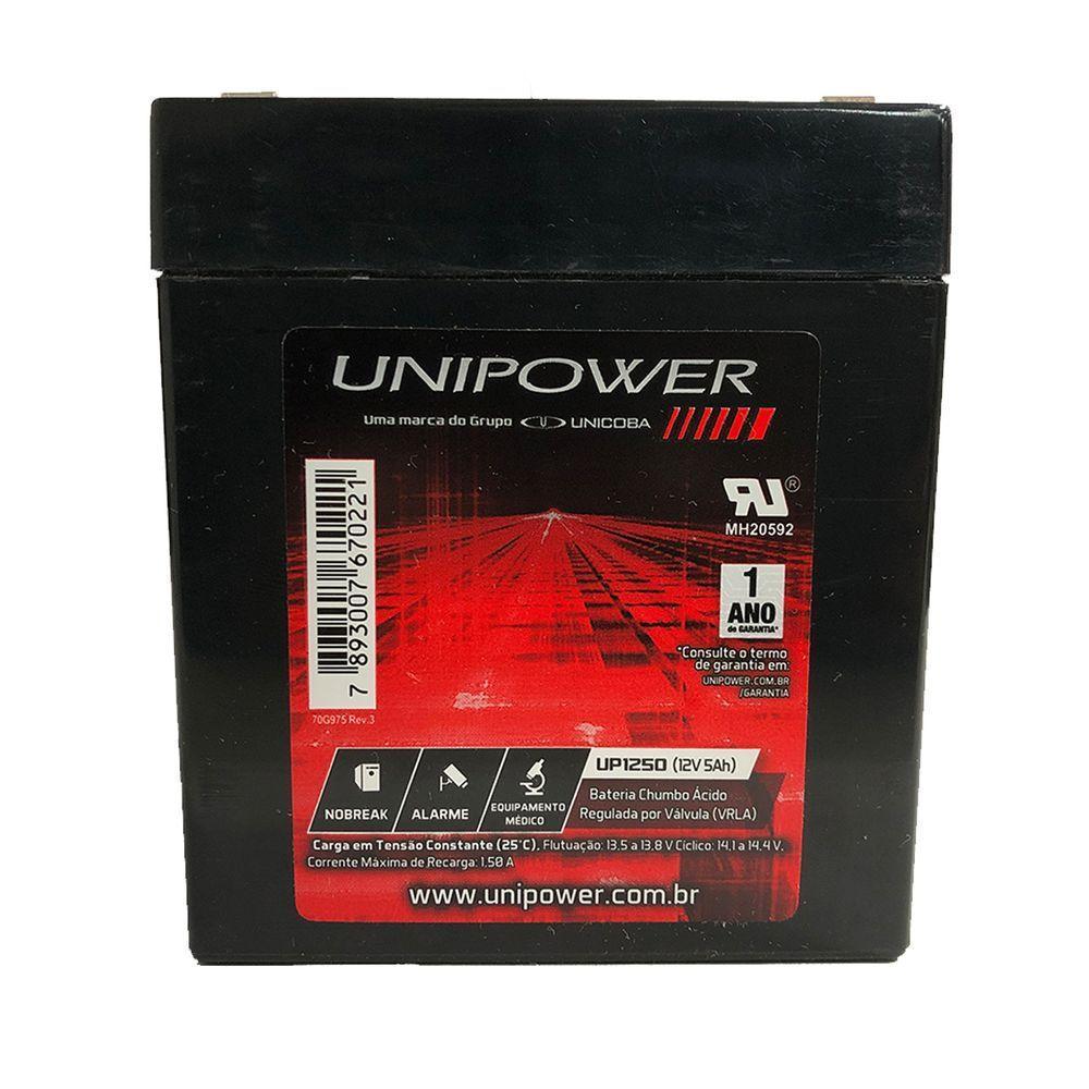 Bateria Unipower Para Nobreak Up1250-06c013 F187 12v 5.0ah - 5