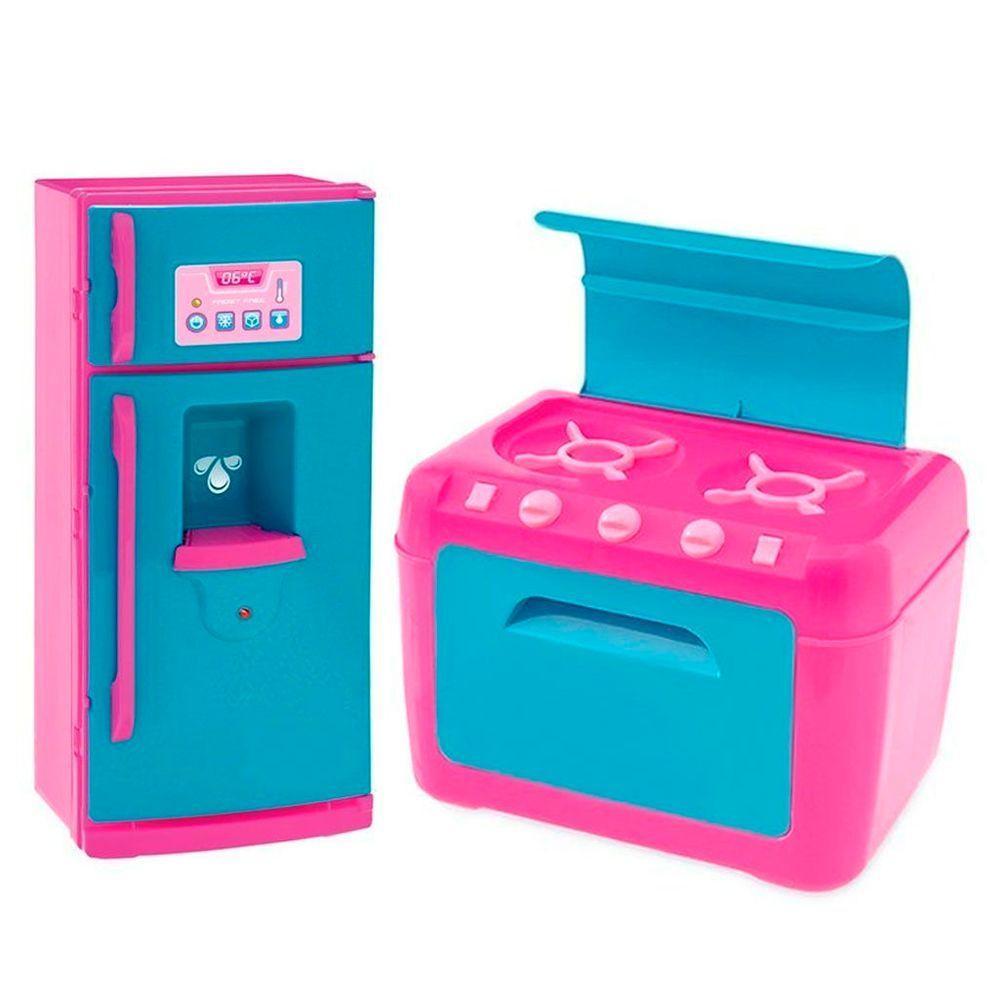Kit Mini Brinquedo Cozinha Fogão E Geladeira - 1