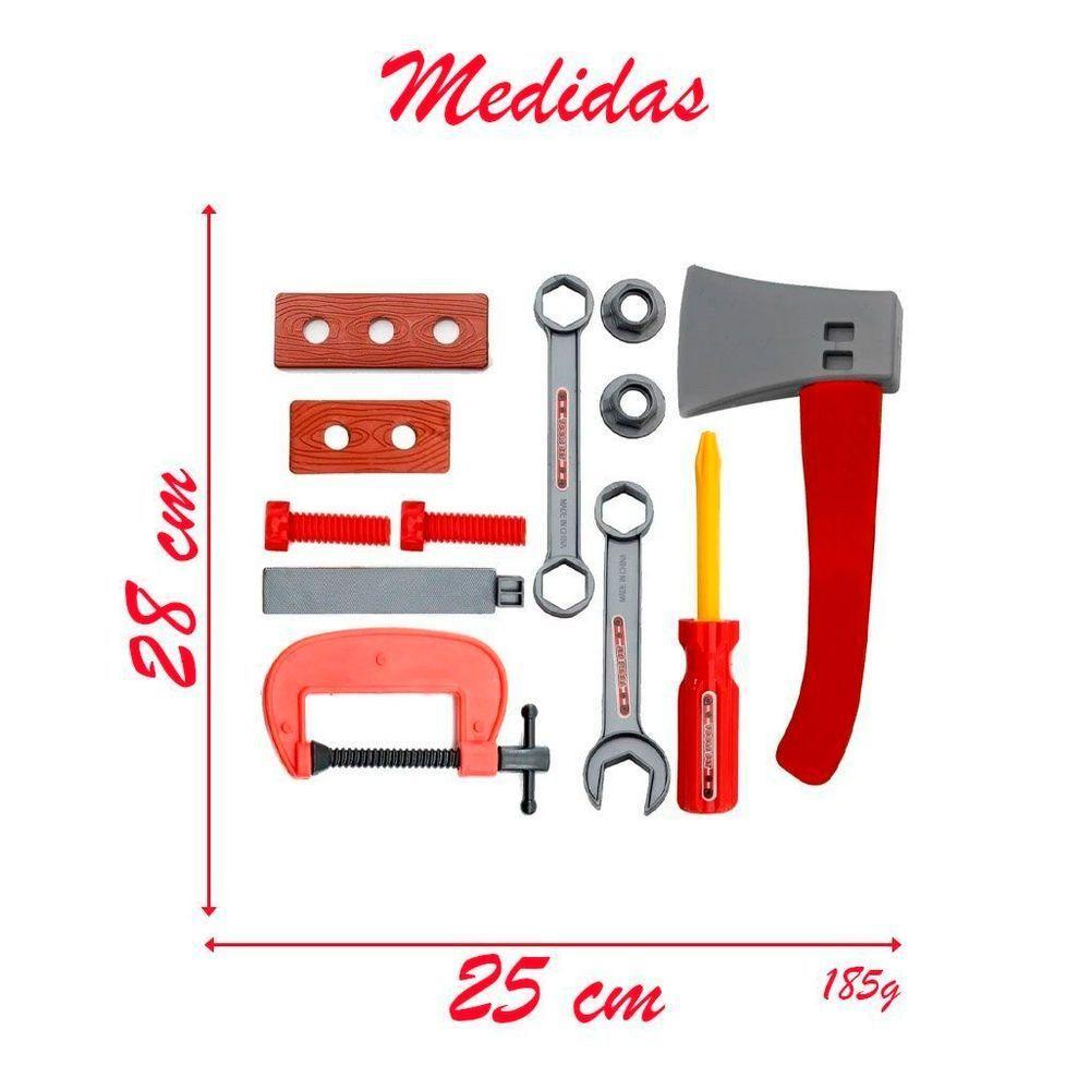 Kit Brinquedo Ferramentas Infantil Construtor Engenheiro 13 Peças - 2