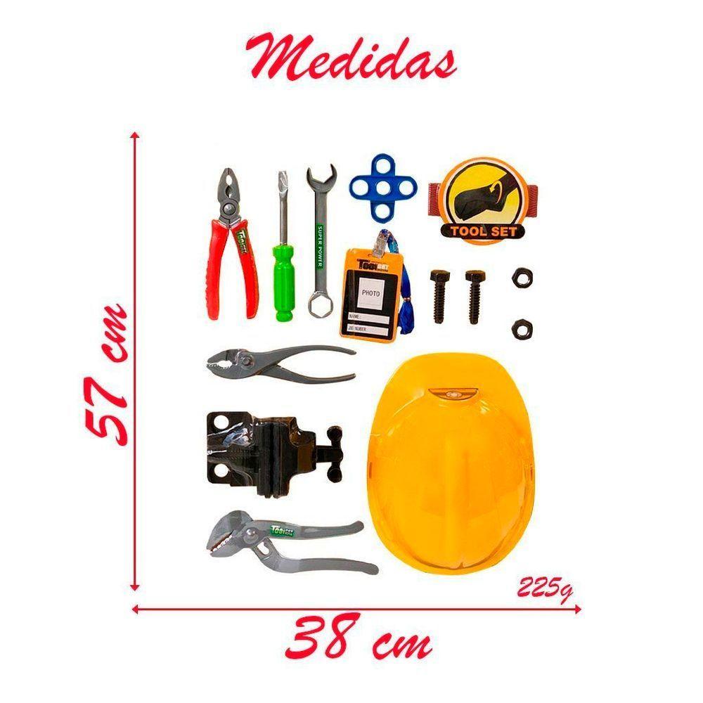 Kit Brinquedo Ferramentas Infantil Construtor Engenheiro 11 Peças - 2