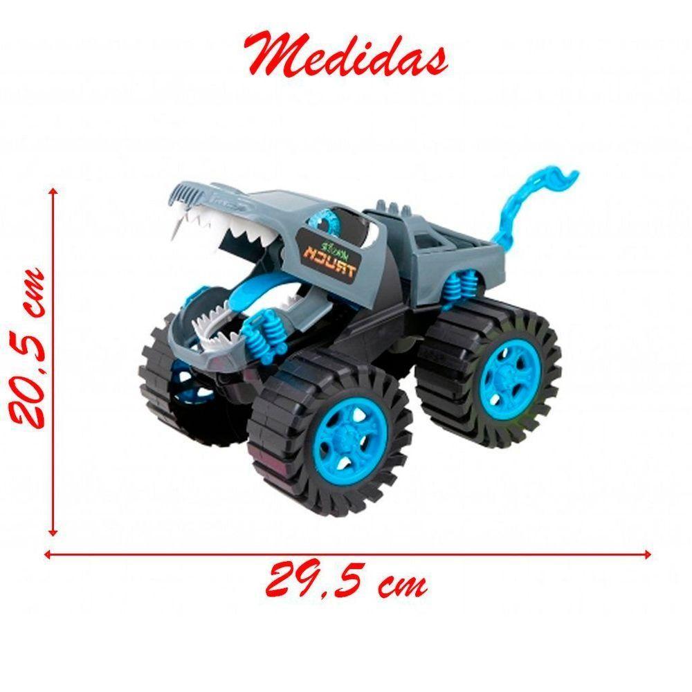Kit Brinquedos Monster Truck Wolf Carrinho Miniatura Fricção 29,5cm - 4