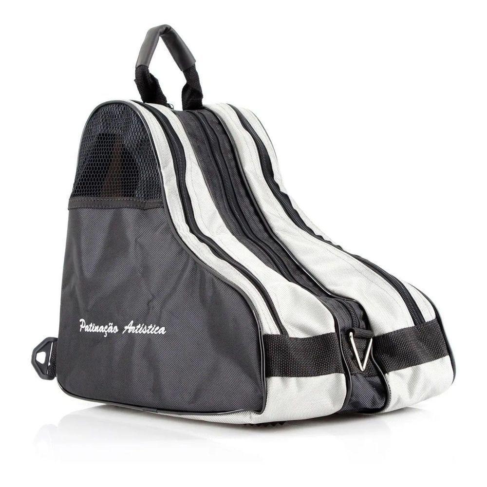 Bolsa Para Patins Com Alça E 3 Divisórias Reforçada Preta - 1