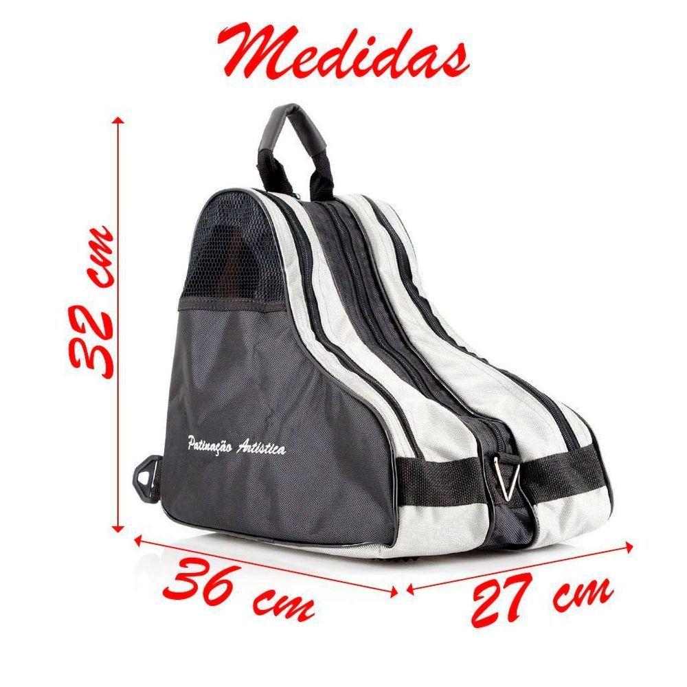 Bolsa Para Patins Com Alça E 3 Divisórias Reforçada Preta - 3