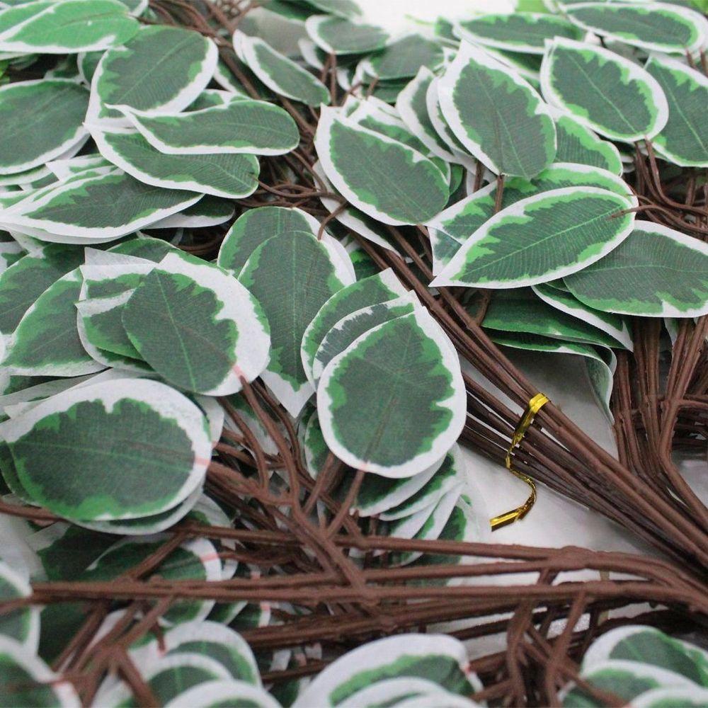 12 Ramos Decoração Arranjo Ficus Artificial Planta Decorativa Plástico 14 Galhos Cada 55cm - 2